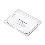 image of Carlisle 84038 Araven Contact Lid, GN 1/2, Notched, Polycarbonate, Clear, Dishwasher Safe