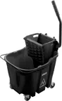 image of Carlisle 8690403 OmniFit Mop Bucket Combo, 35 Qt, Black Side‑Press Wringer, Construction
