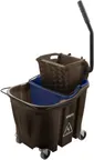 image of Carlisle 9690401 OmniFit™ Mop Bucket Combo, 35 qt Capacity, Side‑Press Wringer, Brown Finish