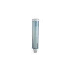 image of Carlisle C3165FBL Wall Mount Cup Dispenser, 16" Tube, Plastic, Frosted Blue, Fits 4-10 oz Cups