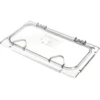 image of Carlisle CM10278Z07 EZ Access Lid, 1/3 Size, Polycarbonate, Clear, Hinged, Peg Hole Handle