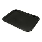 image of Carlisle CT1216-8103 Cafeteria Tray, 16-5/16"L x 12"W x 11/16"H, Black Plastic, Dry Lugs - 6/Pack