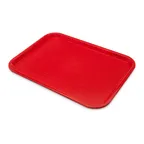 image of Carlisle CT1216-8105 Red Rectangular Cafeteria Tray, 16-5/16"L x 12"W x 11/16"H, Polypropylene, 6/Pack