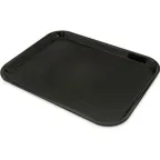 image of Carlisle CT1418030 Cafeteria Tray, 17-7/8"L x 14"W x 15/16"H, Rectangular, Polypropylene, Black, Antimicrobial