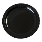 image of Carlisle KL20103 Kingline™ Sandwich Plate, 7-1/4" Black Melamine, Narrow Rim, 212°F Heat Resistant