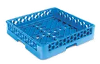 image of Carlisle RB14 OptiClean™ Dishwasher Open/Bowl Rack, Full Size, 3.25" Inside Height, Open Bottom, Comfort Curve Handles, Double Wall Polypropylene, Textured Blue, BPA Free, NSF