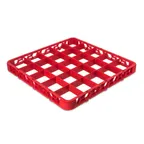 image of Carlisle RE25C05 OptiClean™ Divided Glass Rack Extender, Full-Size 25-Compartment (3-1/2" x 3-1/2"), Red Textured Double-Wall Polypropylene, NSF Certified