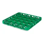 image of Carlisle RE25C09 OptiClean Divided Glass Rack Extender, Full-Size, 25 Compartments (3.5 x 3.5 in), Green Textured Double-Wall Polypropylene, Positive Stacking & Four-Way Tracking