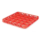 image of Carlisle RE25C24 OptiClean Glass Rack Extender, Full-Size 25-Compartment (3.5" x 3.5") Orange Double-Wall Reinforced Polypropylene Textured Finish with Positive Stacking & Four-Way Tracking