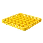 image of Carlisle RE36C04 OptiClean Divided Glass Rack Extender, Full-Size 36-Compartment (2-15/16" x 2-15/16"), Yellow Textured Polypropylene, NSF