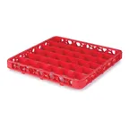 image of Carlisle RE36C05 OptiClean Divided Glass Rack Extender, Full-Size, 36 Compartments (3.5" x 3.5"), Red, Double-Wall Polypropylene, Textured Finish, 1.57" Height
