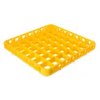 image of Carlisle RE49C04 OptiClean™ Divided Glass Rack Extender, Full-Size 49-Compartment (2-3/8" x 2-3/8"), Yellow Double-Wall Polypropylene, Textured, Color-Coded, Positive Stack, Four-Way Tracking, 1.57" Height