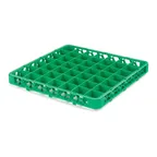 image of Carlisle RE49C09 OptiClean Divided Glass Rack Extender, Full-Size, 49 Compartments (2-3/8" x 2-3/8"), Green, Double-Wall Polypropylene, Textured Finish, 1.57" Height