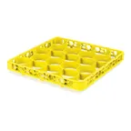 image of Carlisle REW20SC04 OptiClean™ NeWave™ Glass Rack Extender, Full-Size, 20-Compartment, Yellow, Double-Wall Reinforced Polypropylene, Textured Finish, BPA Free, 1.57" Inside Height