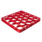 image of Carlisle REW20SC05 OptiClean NeWave Glass Rack Extender, Full-Size Short, 20-Compartment, Double-Wall Reinforced Polypropylene, Textured Red, BPA Free