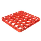 image of Carlisle REW30SC24 OptiClean™ NeWave™ Glass Rack Extender, Full-Size Short with 30 Compartments, Orange Textured Double-Wall Polypropylene, Positive Stacking & Four-Way Tracking