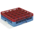 image of Carlisle RG25-1C410 OptiClean™ Full‑Size Glass Rack, 25 Compartments (3½" x 3½"), Red/Blue Polypropylene, NSF