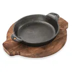 image of Concasse MCACCCOM04 Cheese Server Cast Iron Platter 5" with Ears Handle for Fajita Skillets