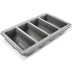 image of Concasse MCC52654 4-Compartment Cutlery Bin with Grey Plastic Bins, Black/Cherry Finish - Utensil Organizer for Kitchen Storage