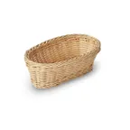 image of Concasse MCCETO090603B Oval Woven Plastic Basket, 9"W x 6-1/4"D x 3-1/4"H, Beige Food Tray