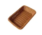image of Concasse MCCETR19144C Rectangular Woven Plastic Basket, 19"x14"x4", Brown – 1/Each