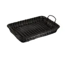 image of Concasse MCCETR19144N - Rectangular Woven Plastic Basket, 19" x 14" x 4", Black Finish