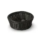image of Concasse MCCETRED0803N Round Plastic Basket, 8-1/4" Diameter x 3-1/4" Height, Black Woven Design