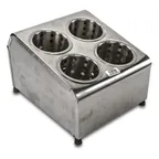 image of Concasse MCCUAI04 4-Compartment Stainless Steel Utensil Holder with Cutlery Bin, Black/Cherry Finish