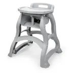 image of Concasse MCPERPP Plastic High Chair for Kids - Gray Frame & Seat, Durable Restaurant Seating Design