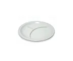 image of Concasse MCPLMR25B 10"-11" Round Melamine Dinner Plate, White, Durable Reusable Plastic