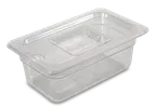image of Concasse MCTAP1900 Clear Polycarbonate Pan Cover, 1/4 Size, Slotted, Flat Lid