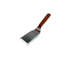 image of Concasse MCV065M Stainless Steel Turner, 6-1/2", Rectangular, Solid, Wooden Handle