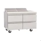 image of Delfield D4448NP-12 48" 2-Section Sandwich/Salad Prep Table, 4-Drawer, 12 Pans, Stainless Steel