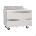 image of Delfield D4460NP-8 60" 2-Section Sandwich and Salad Prep Table, 4 Drawers, 8 Pans