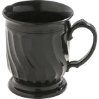 image of Dinex DX300003 - Pedestal Base Plastic Mug, 8 oz Onyx Black Polypropylene, - 48/Case