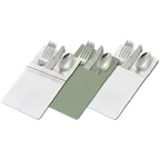 image of Dinex DX6999PF0184 - 17" x 17" Pocket-Fold Paper Napkin, 2-Ply, Sage Green, 1/Case