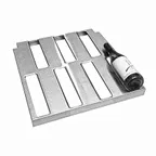image of Glastender CWS-16 Wine Rack Shelf, Stainless Steel, Holds 5 Bottles, Fits 16" Door, Cooler Accessory
