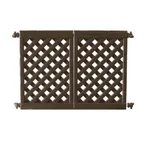 image of Grosfillex US962423 2-Panel Interlocking Outdoor Fence, Brown, Portable Patio Fencing