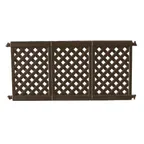 image of Grosfillex US963423 3-Panel Interlocking Outdoor Fence, Brown Commercial Patio Fencing Panels
