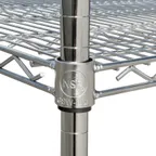 image of GSW USA WSC-P86 Wire Shelving Post, 86" Height, Chrome Finish, Stationary Type, Includes Cap and Leveling Foot