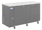 image of Hubert 127233 Back Bar Cooler, 23.4 cu ft, 69-3/25"W x 36-1/4"D x 38-3/4"H, Doors, LED, Auto Defrost
