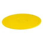 image of Lodge AS7DT22 Round Trivet, 7" Yellow Silicone, Sand‑Cast Finish, Drop Circle, Heat to 525°F