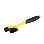 image of Lodge CGBRSH Corner & Groove Scrub Brush, Black/Cherry Plastic Handle, Poly Bristles