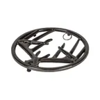 image of Lodge EC8AT18 Trivet - 8" Round Antler Cast Iron, Midnight Chrome Black, Hanger, Dishwasher Safe