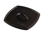 image of Lodge LFIP3 Cast Iron Grill Press, 8" Square, Flat, Integral Handle, Seasoned with Oil