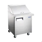 image of Norpole NE1R-SWMT 27" 1-Door Mega Top Sandwich and Salad Prep Table, 9 Pans, Stainless Steel