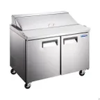 image of Norpole NE2R-SW 47" 2-Door Sandwich and Salad Prep Table, 17-19 Pans, Stainless Steel