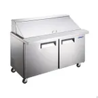 image of Norpole NE2R-SWMT 48" 2-Door Mega Top Sandwich and Salad Prep Table, 18 Pans