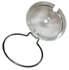 image of Steril-Sil HC-20-X Lid, Plastic Cover for 30 oz Containers, Hinged with Knob & Spoon Slot, USA Made