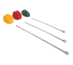 image of Town 22818 Kabob Skewers, 18"L, 1/4"W, Stainless Steel, Pointed & Ring Ends